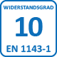 Widerstandsgrad 10 nach EN 1143-1