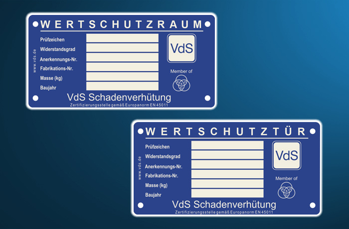 VdS Label Wertschutzraum Wertschutztür